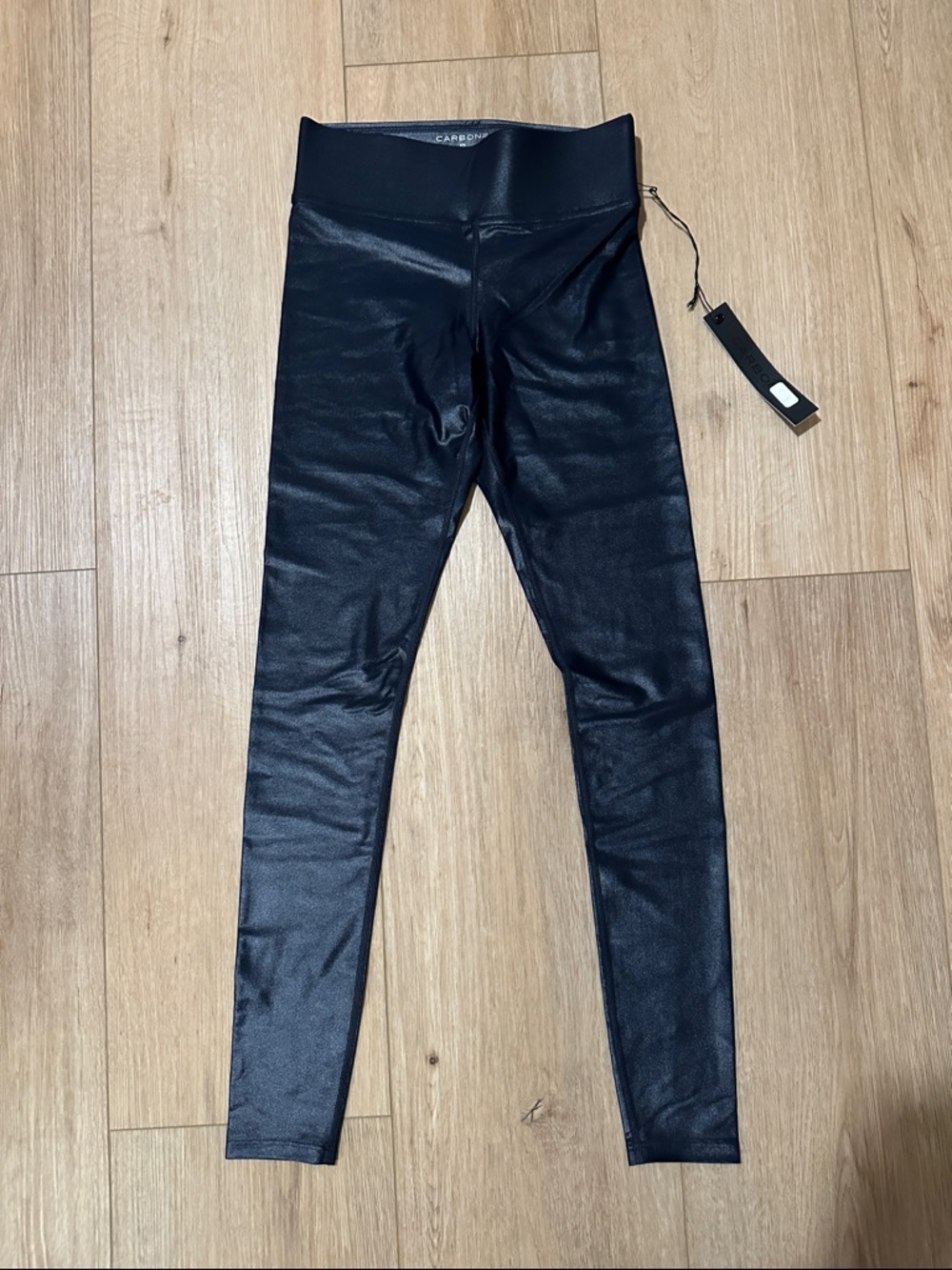 Carbon38 Shiny Navy High-Waist Leggings